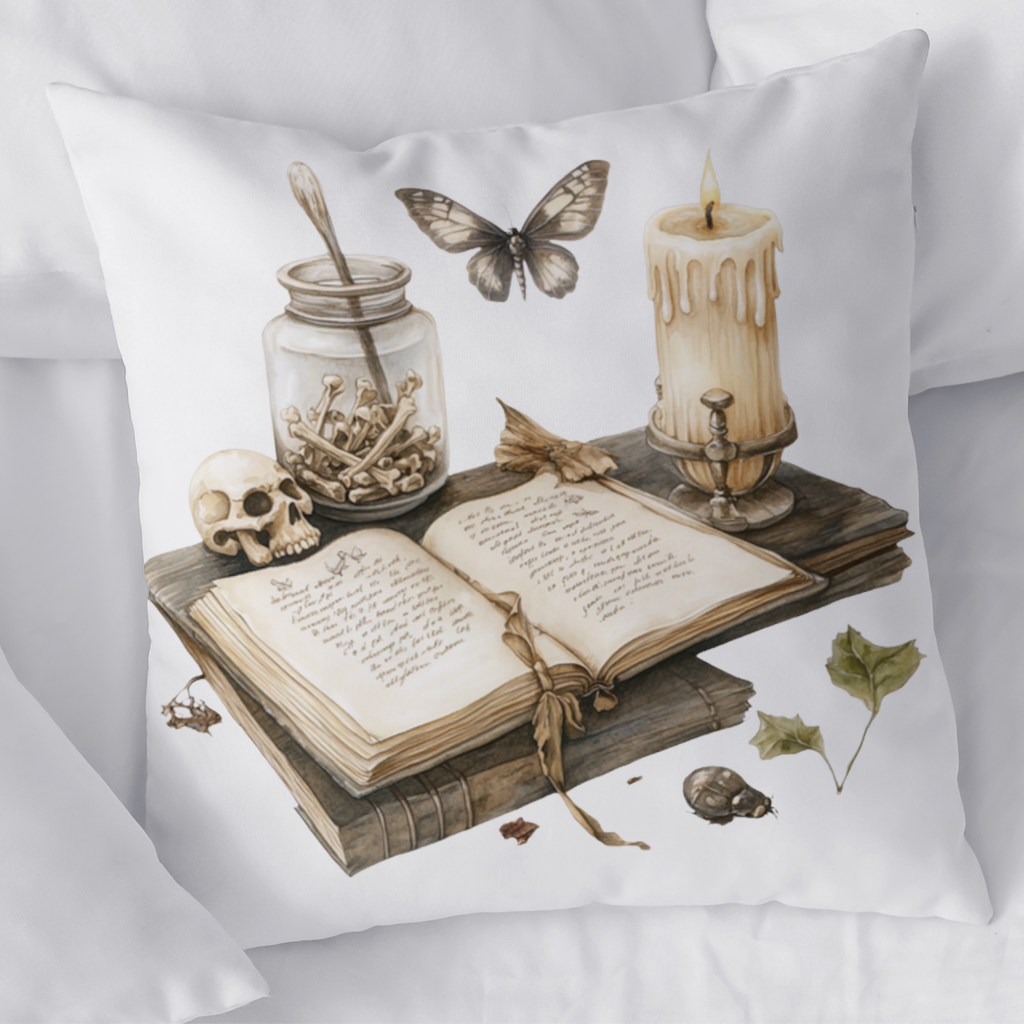 Vintage Dark Academia Grimoire Decorative pillow cover