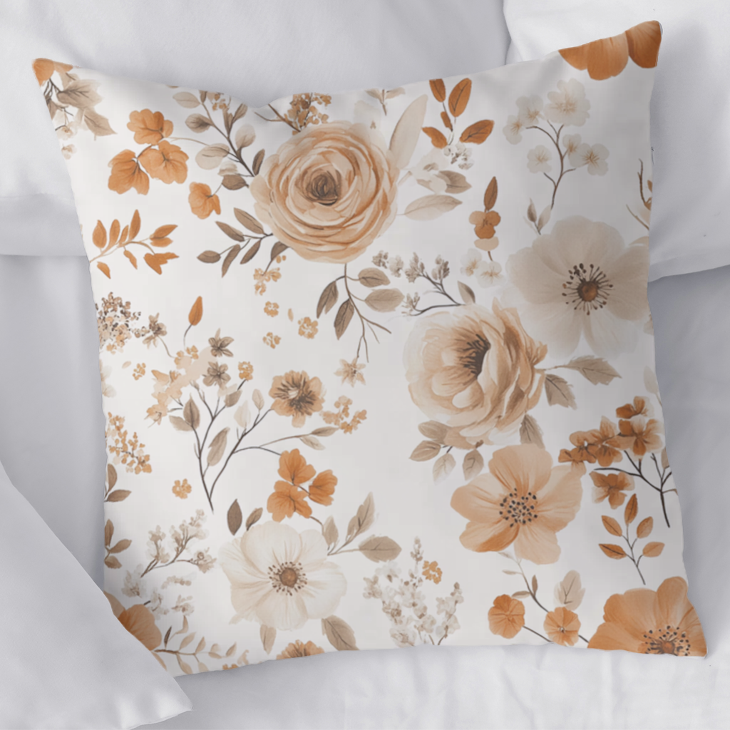 Terracotta Vintage Rose Decorative pillow cover