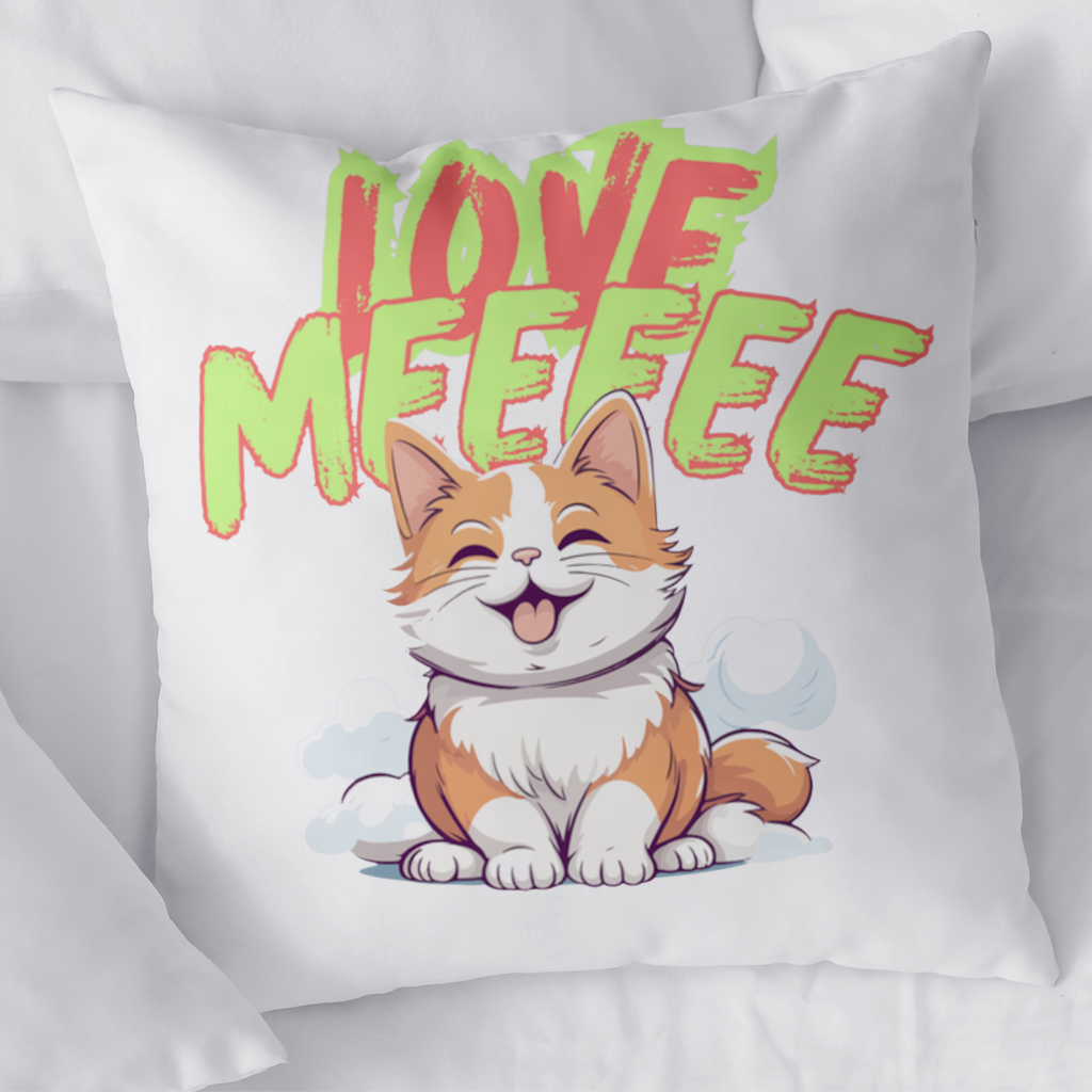 Cute Orange Cat Love Me Decorative pillow cover