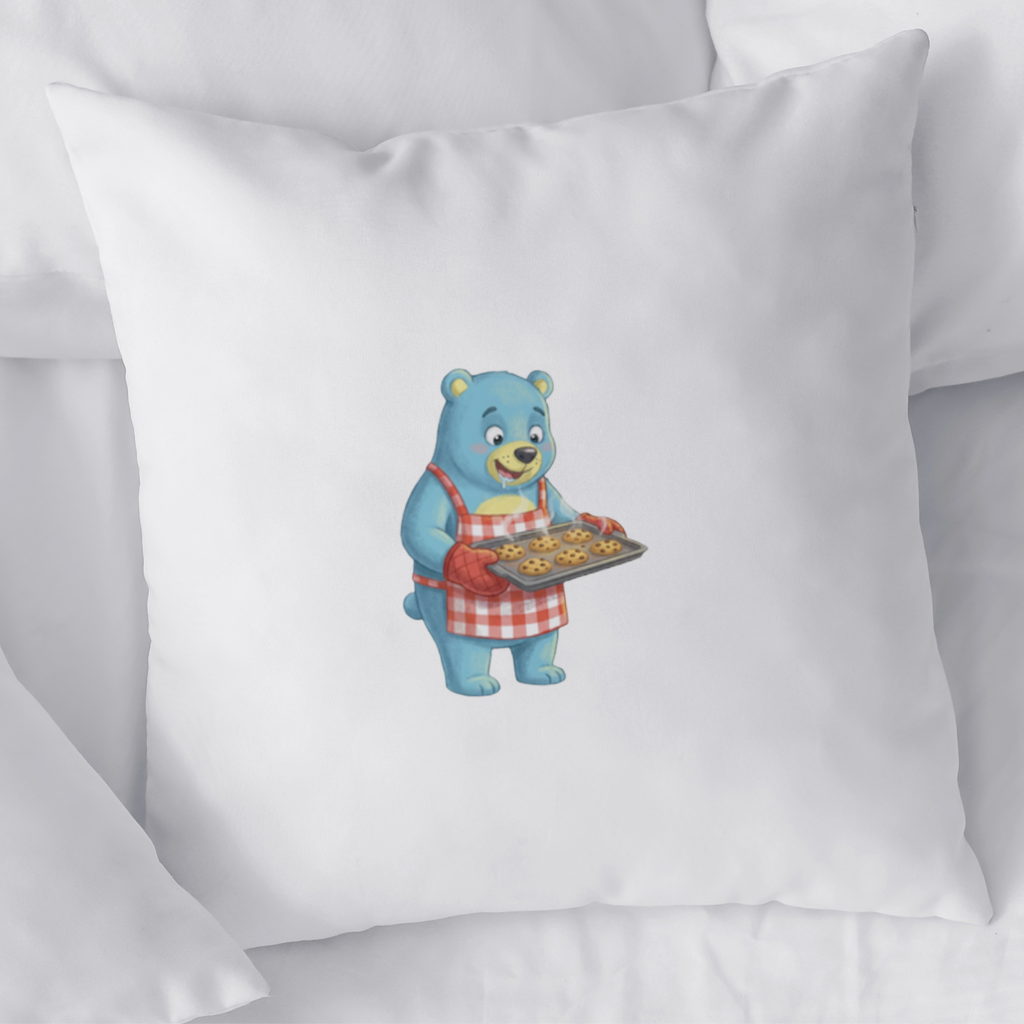 Blue Bear Pooli-Bakery-Cartoon character Decorative pillow cover