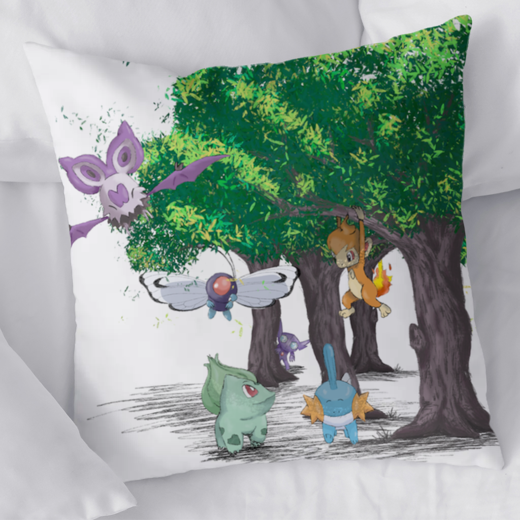 Fanmade Fakemon Characters, happy friends, anime characters Decorative pillow cover