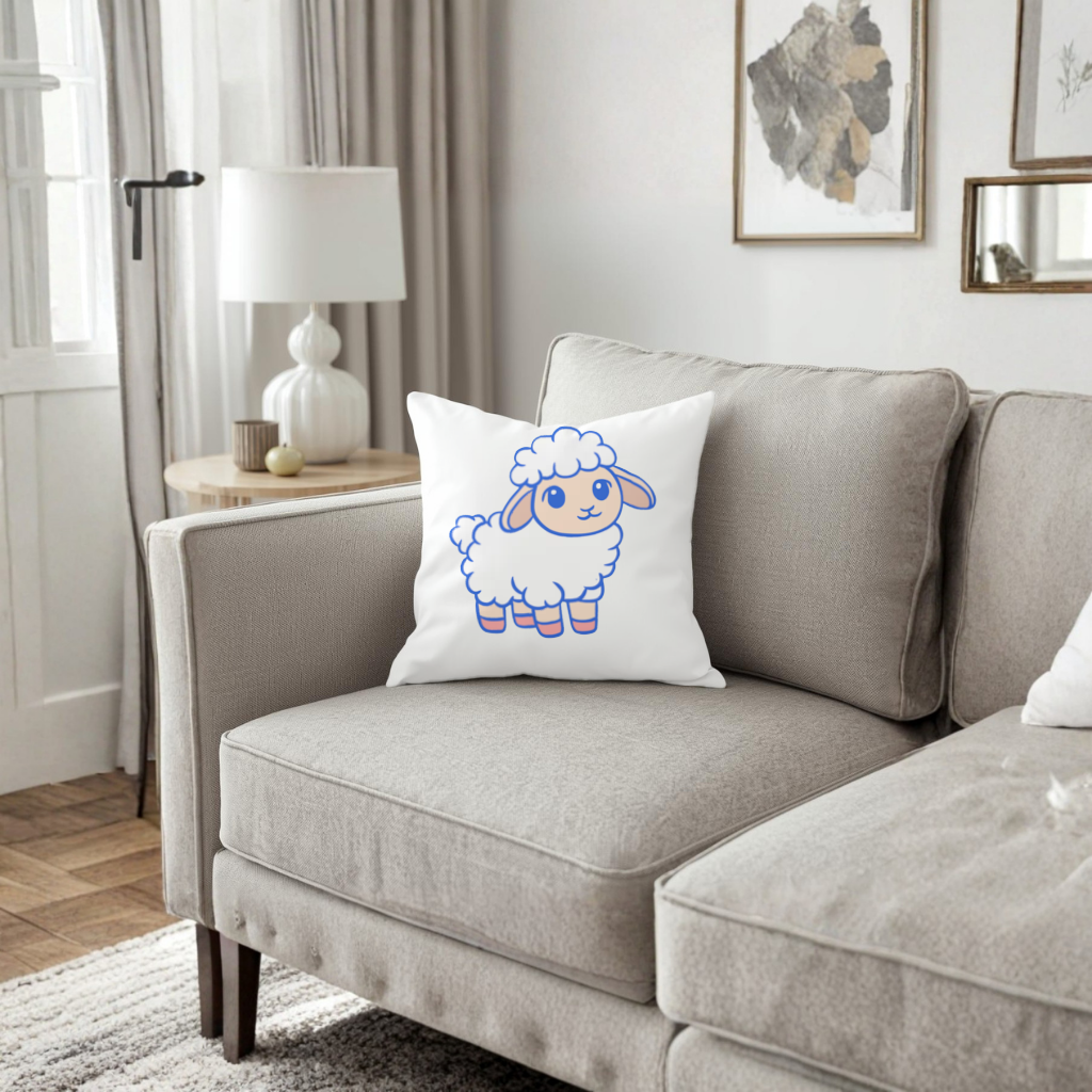 Sevimli Kawaii Kuzu Dekoratif Kırlent Kılıfı