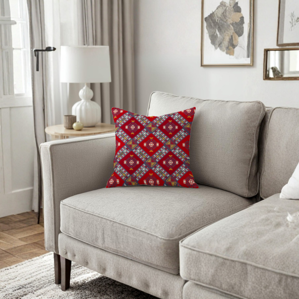 Geleneksel Kilim Desenli Motif Dekoratif Kırlent Kılıfı