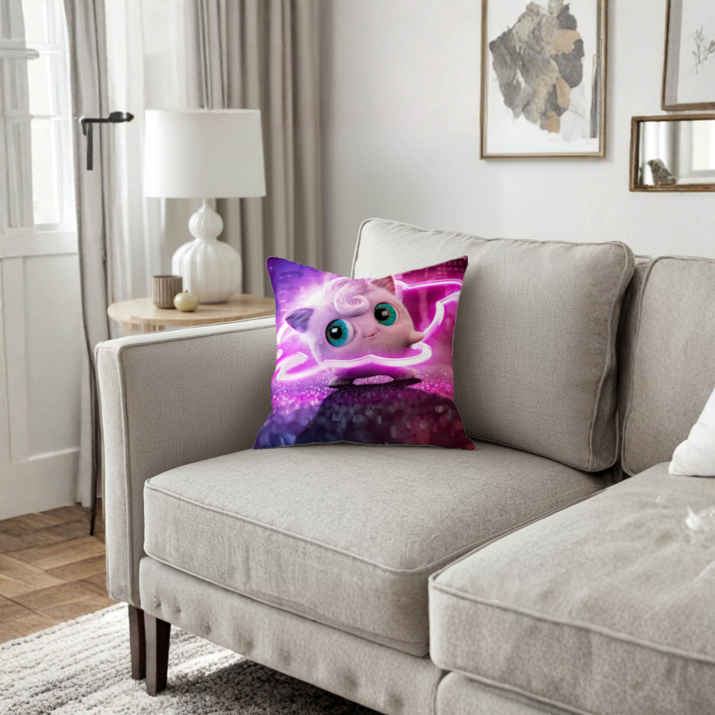 Cyberpunk Pink Fluffy Creature Decorative pillow cover