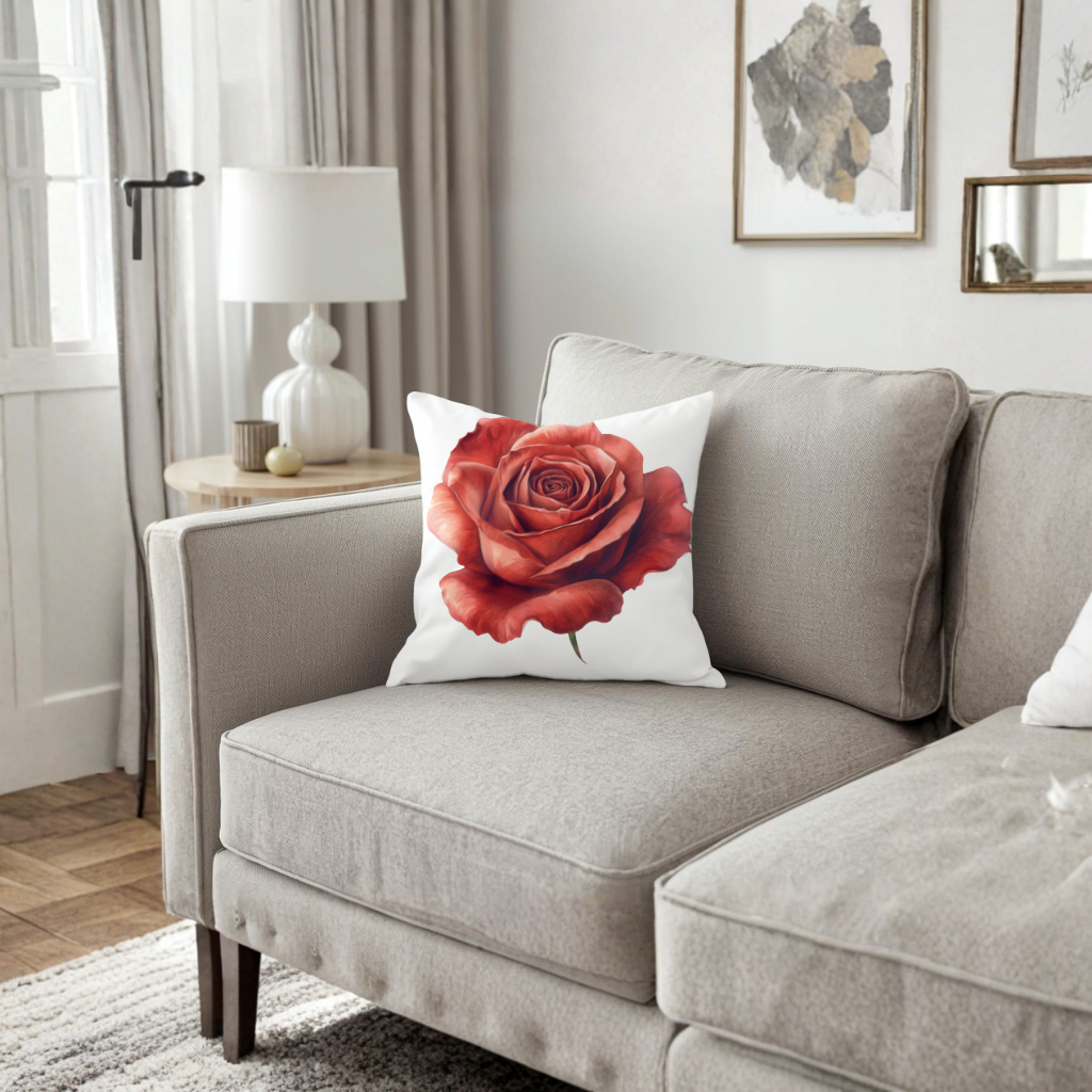 Crimson Red Rose Decorative pillow cover