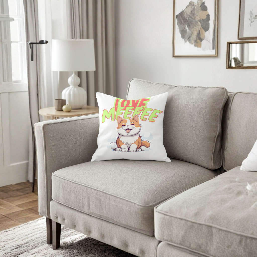 Cute Orange Cat Love Me Decorative pillow cover
