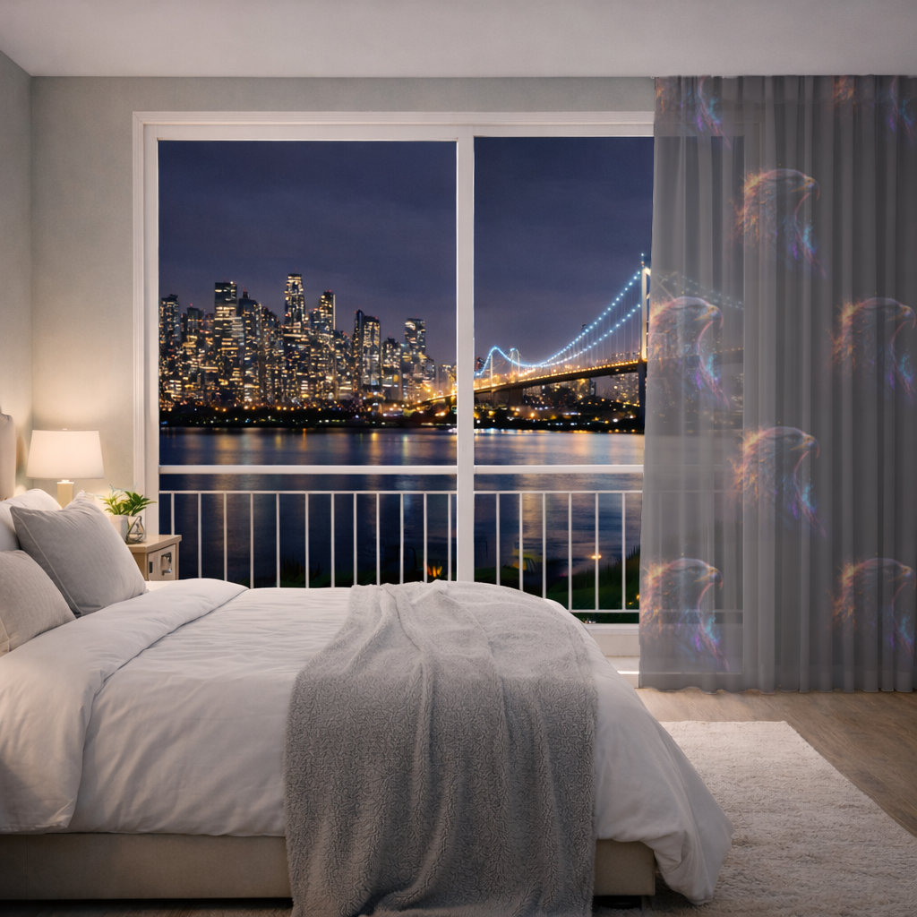Eagle image A symbol of strength and freedom. Sheer Curtain