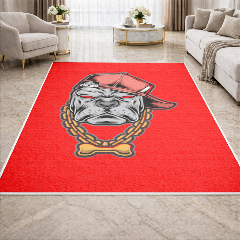 Hip Hop Style Gangster Dog Illustration Living room carpet