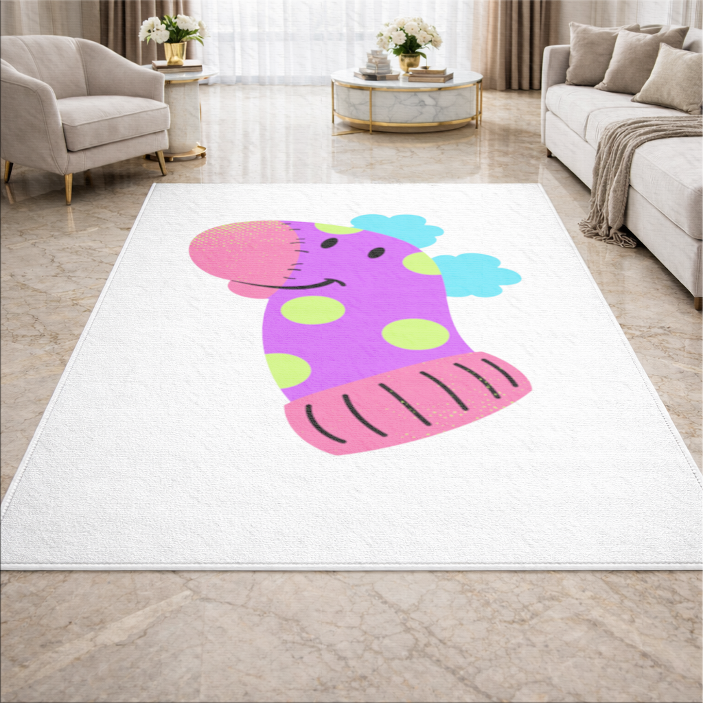 Cute Colorful Dinosaur Illustration Living room carpet