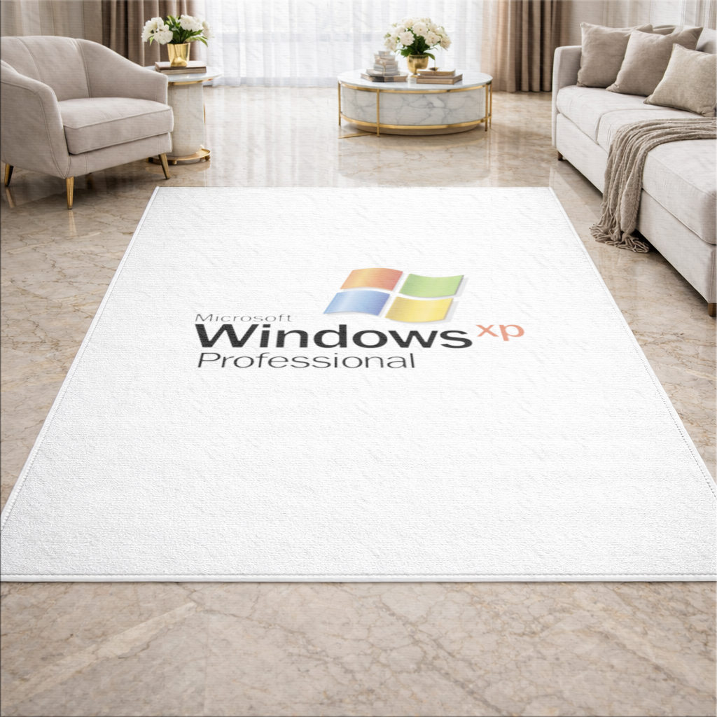 Dijital Nostalji İkonik Windows XP Logosu Salon Halısı