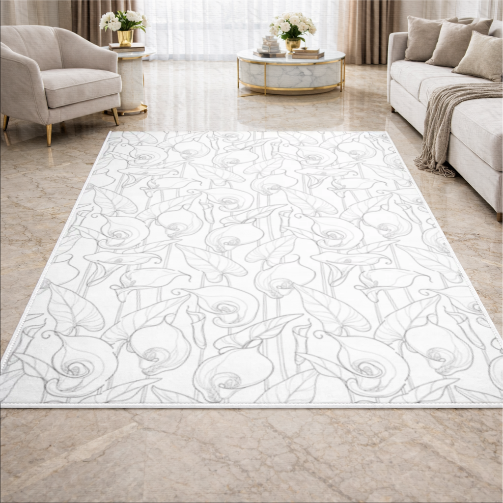 Calla Lily Sketch Living room carpet