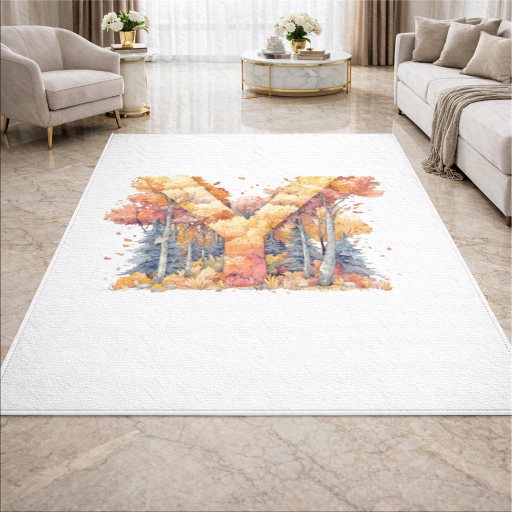 Sonbahar Ormanı Y Harfi Salon Halısı