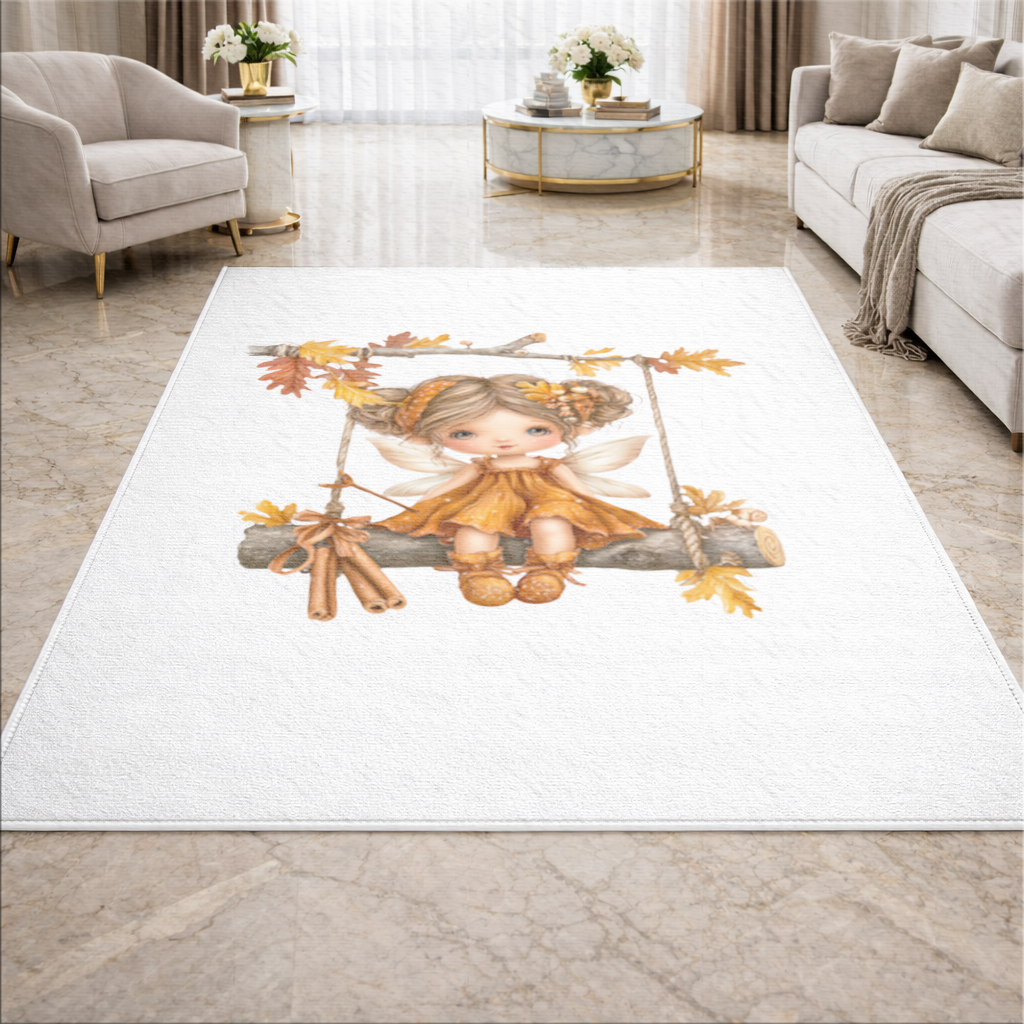 Sevimli Sonbahar Orman Perisi Salon Halısı