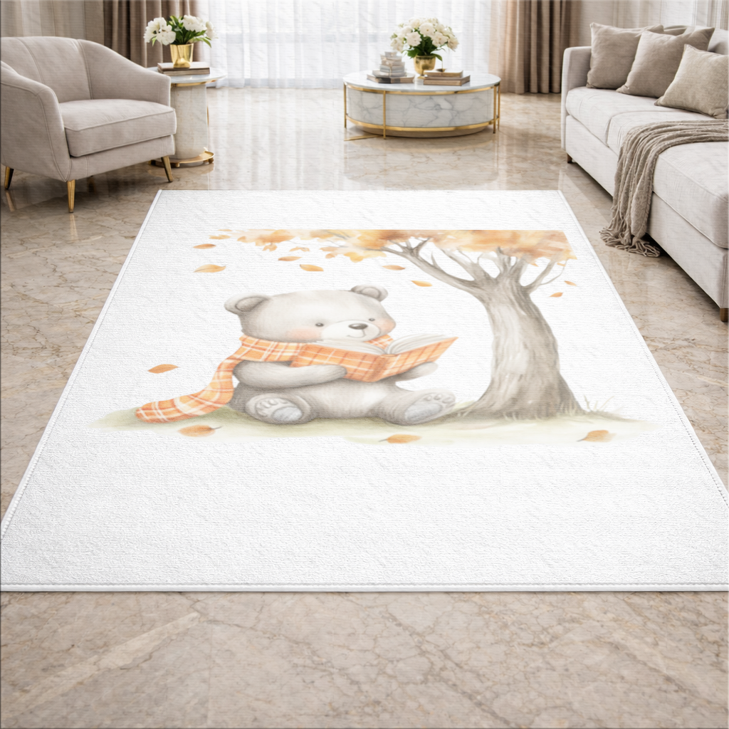 Reading Bear with Orange Scarf Living room carpet