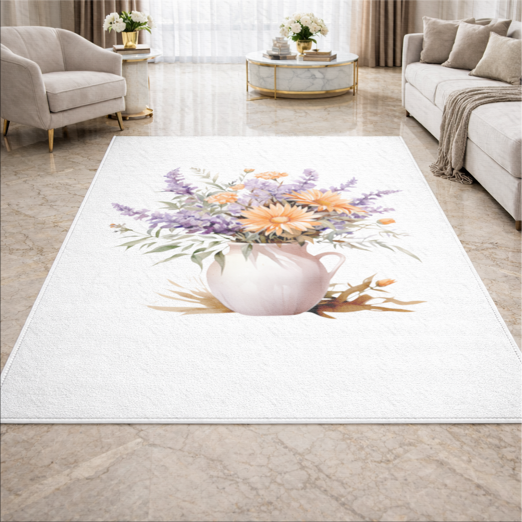 Cottagecore Wildflower Pitcher Living room carpet