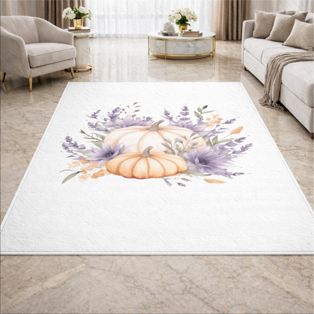 Lavender and Pumpkin Autumn Bouquet Living room carpet
