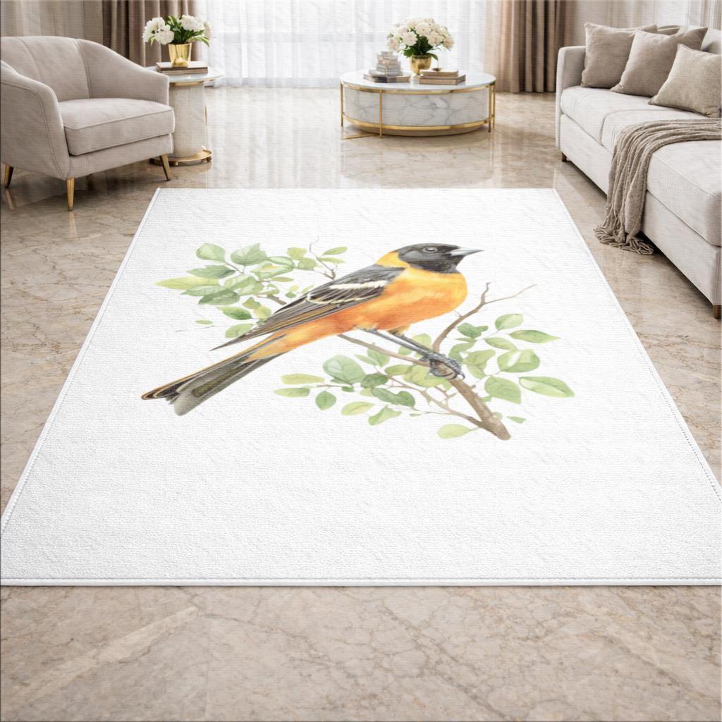 Baltimore Oriole on Branch Living room carpet