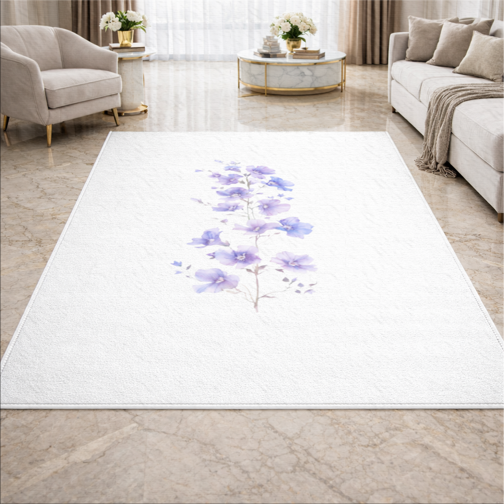 Delicate Blue Flax Wildflowers Living room carpet