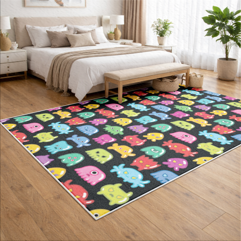 Cute Colorful Monsters Seamless Pattern Living room carpet