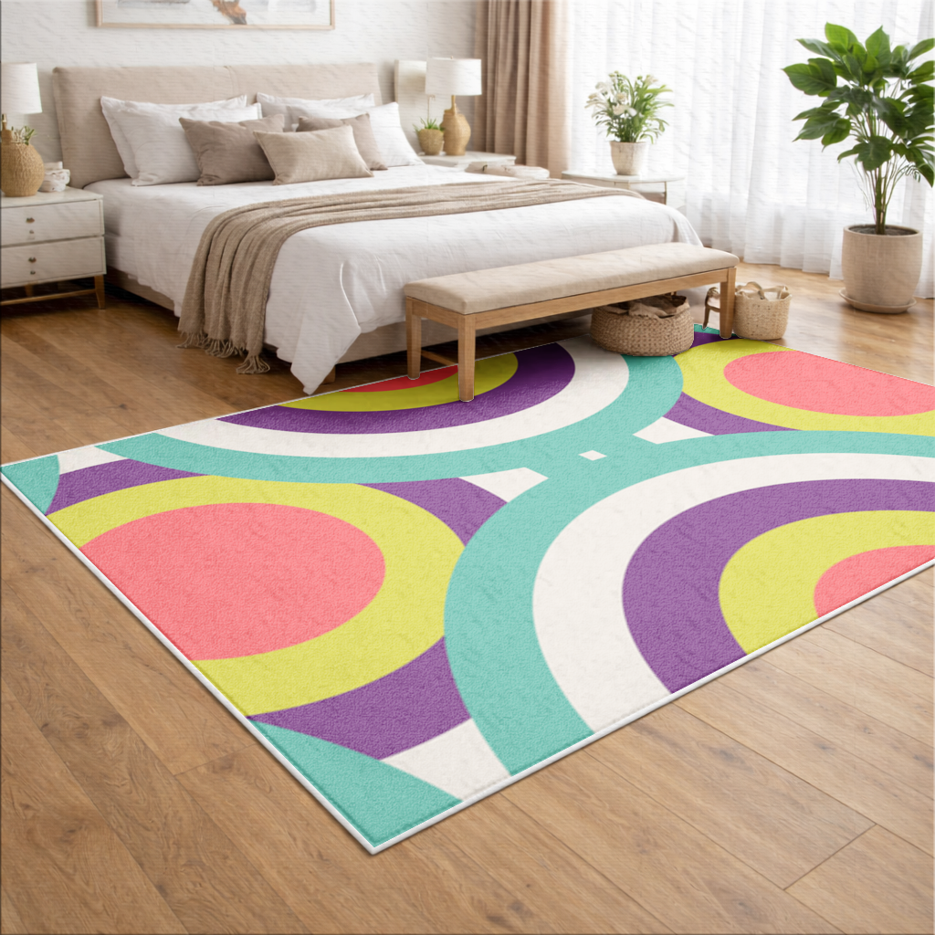 Colorful Geometric Circle Pattern Living room carpet