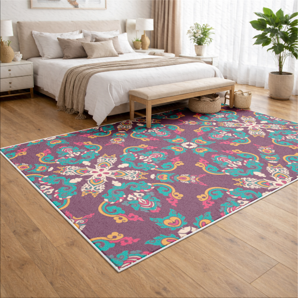 Otantik Osmanlı Motifli Renkli Mandala Deseni Salon Halısı