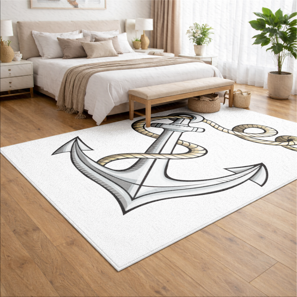 Sailor Anchor with Rope Tattoo Art Living room carpet
