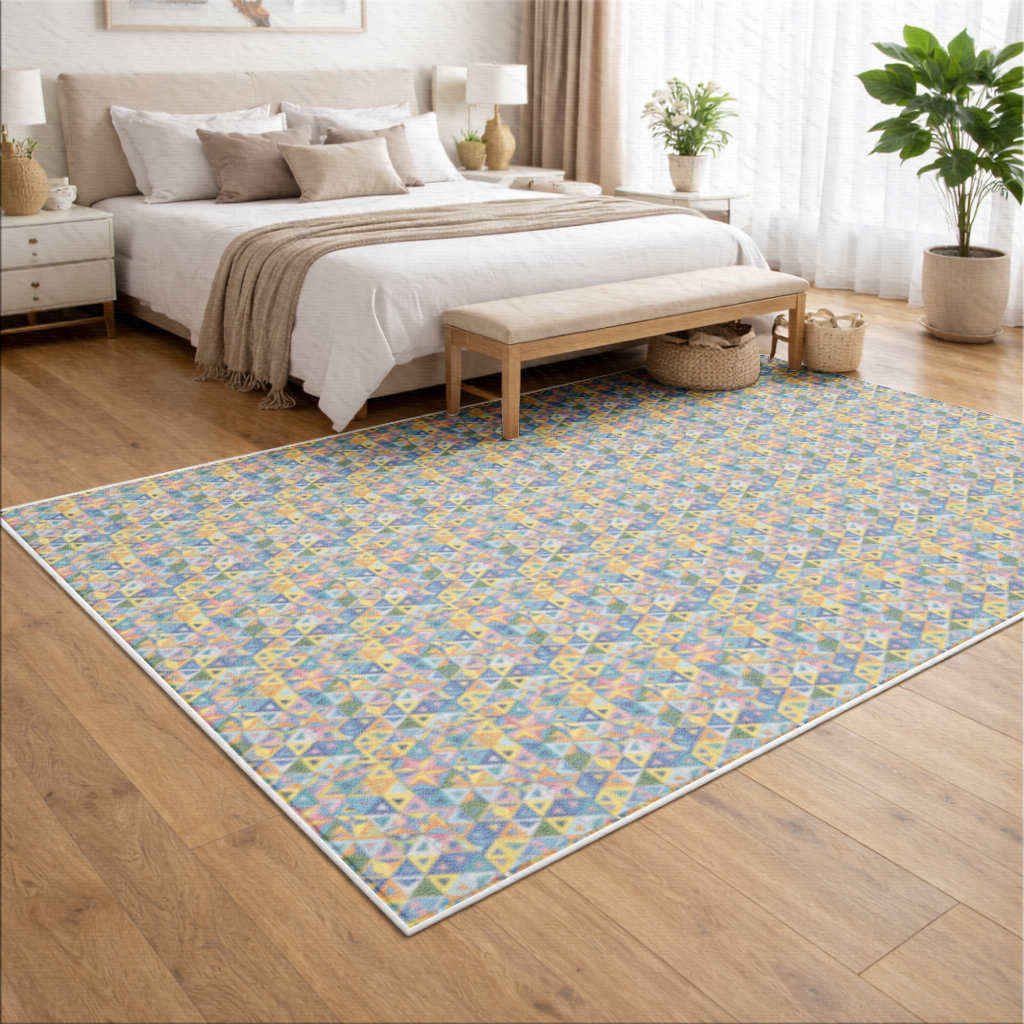 Rainbow triangle pattern Living room carpet