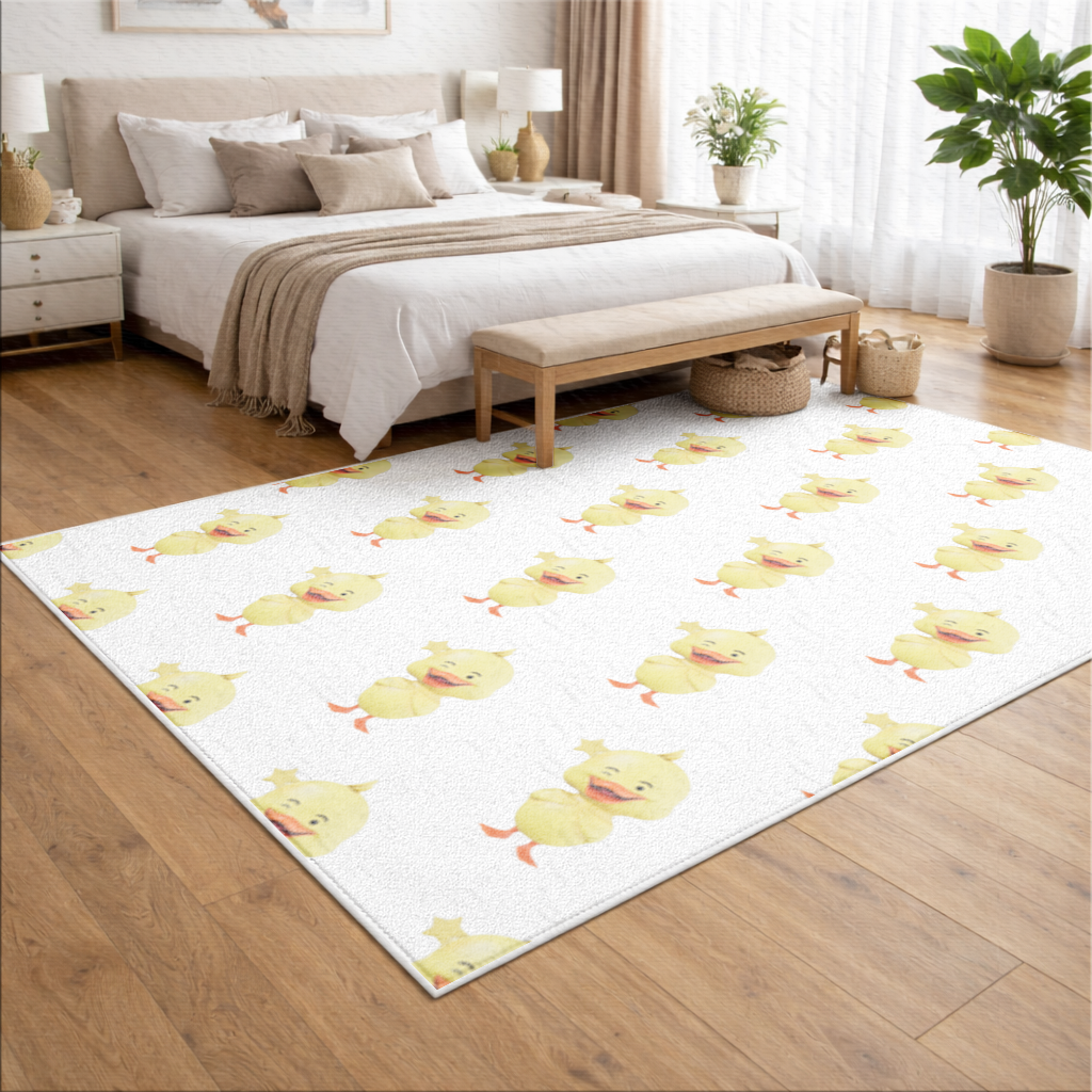 Cheerful Winking Yellow Duck with Star Living room carpet