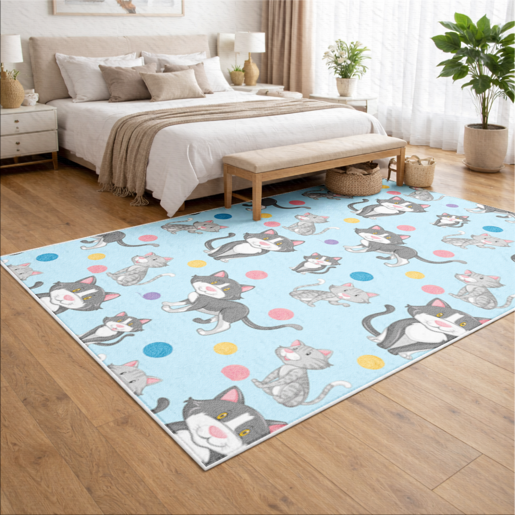 cat repeat pattern Living room carpet