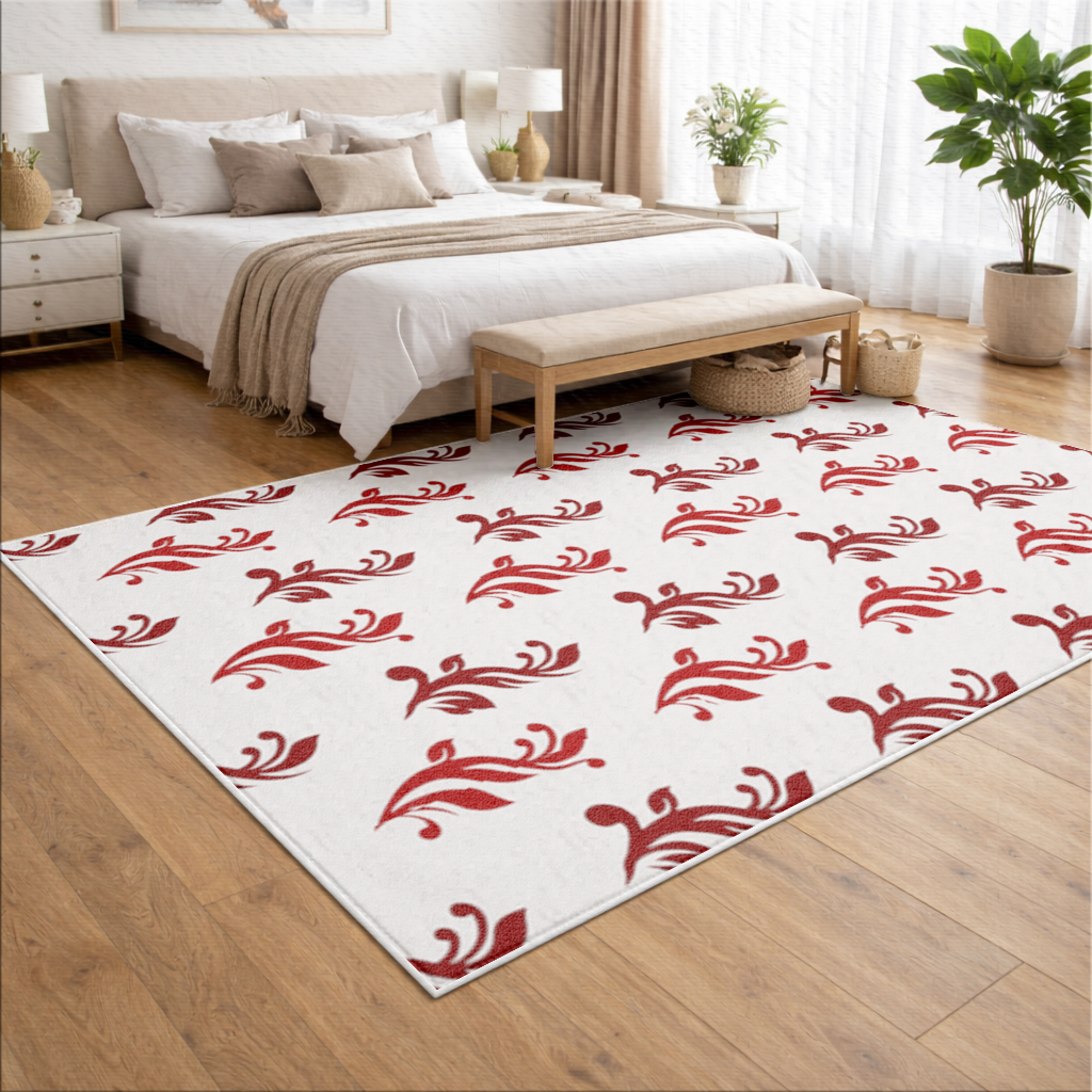 Burgundy Baroque Swirls Living room carpet