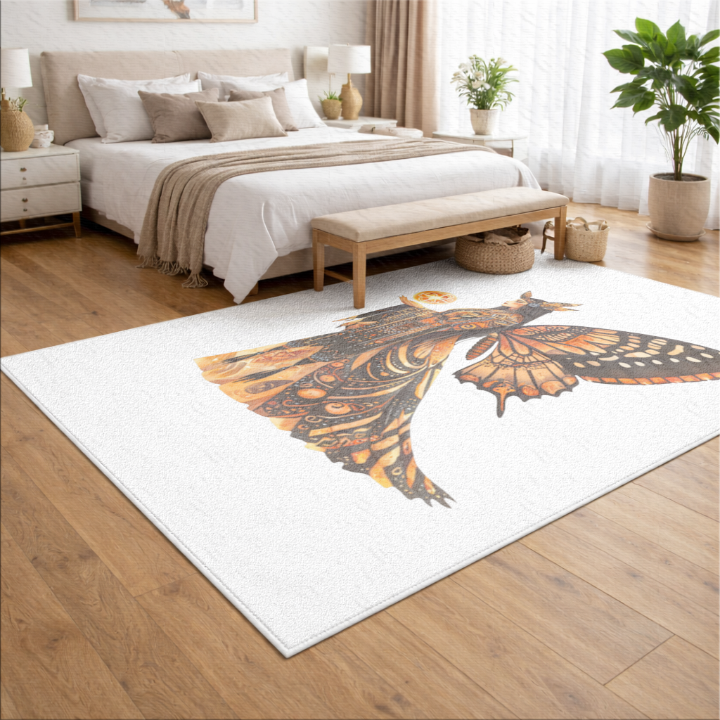 Monarch Butterfly Winged Goddess Living room carpet