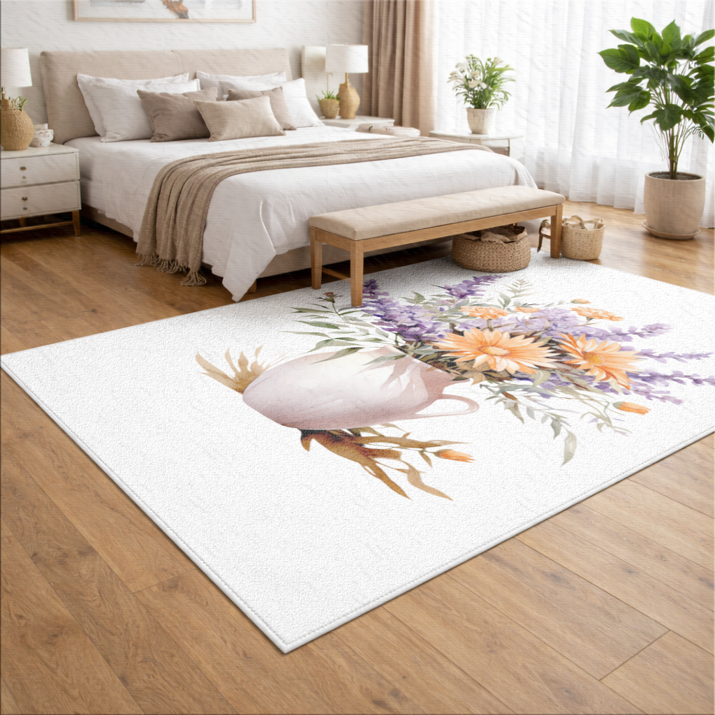 Cottagecore Wildflower Pitcher Living room carpet