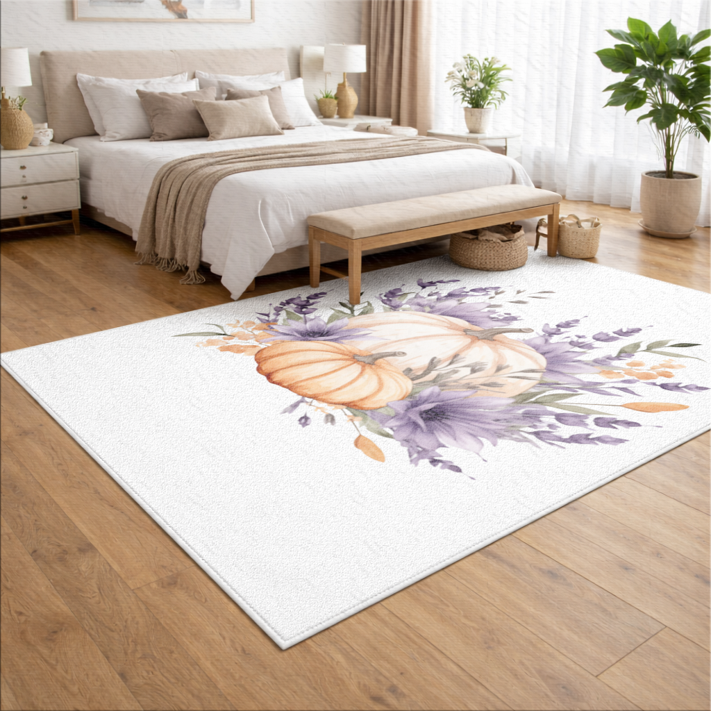 Lavender and Pumpkin Autumn Bouquet Living room carpet