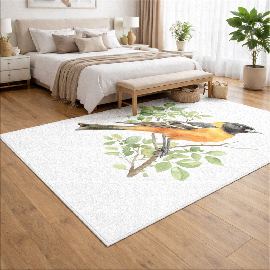 Baltimore Oriole on Branch Living room carpet