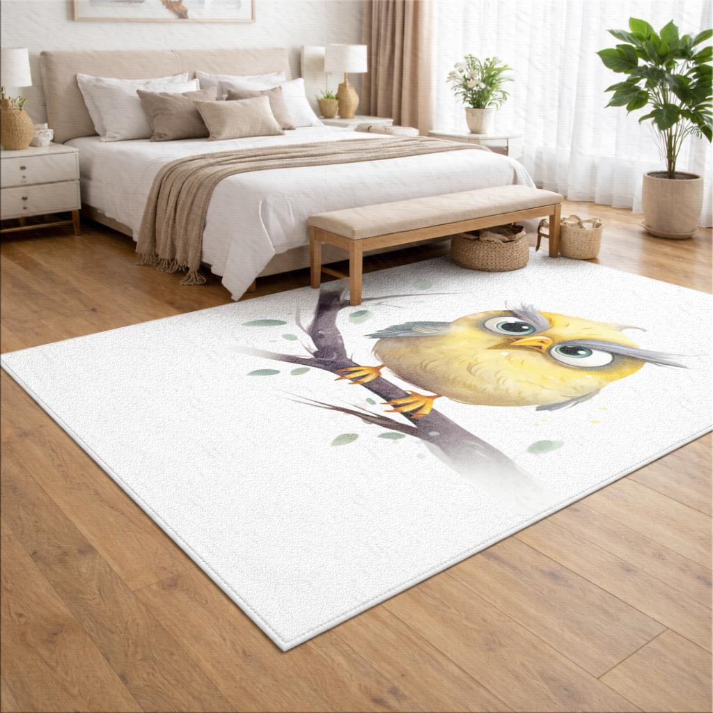 Huysuz Sarı Baykuş Salon Halısı
