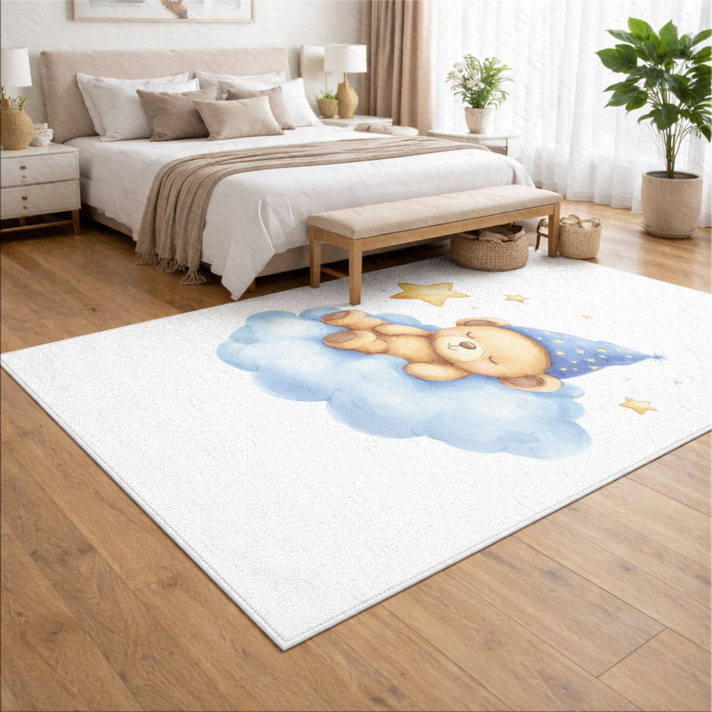Sleeping Teddy Bear on a Cloud Living room carpet