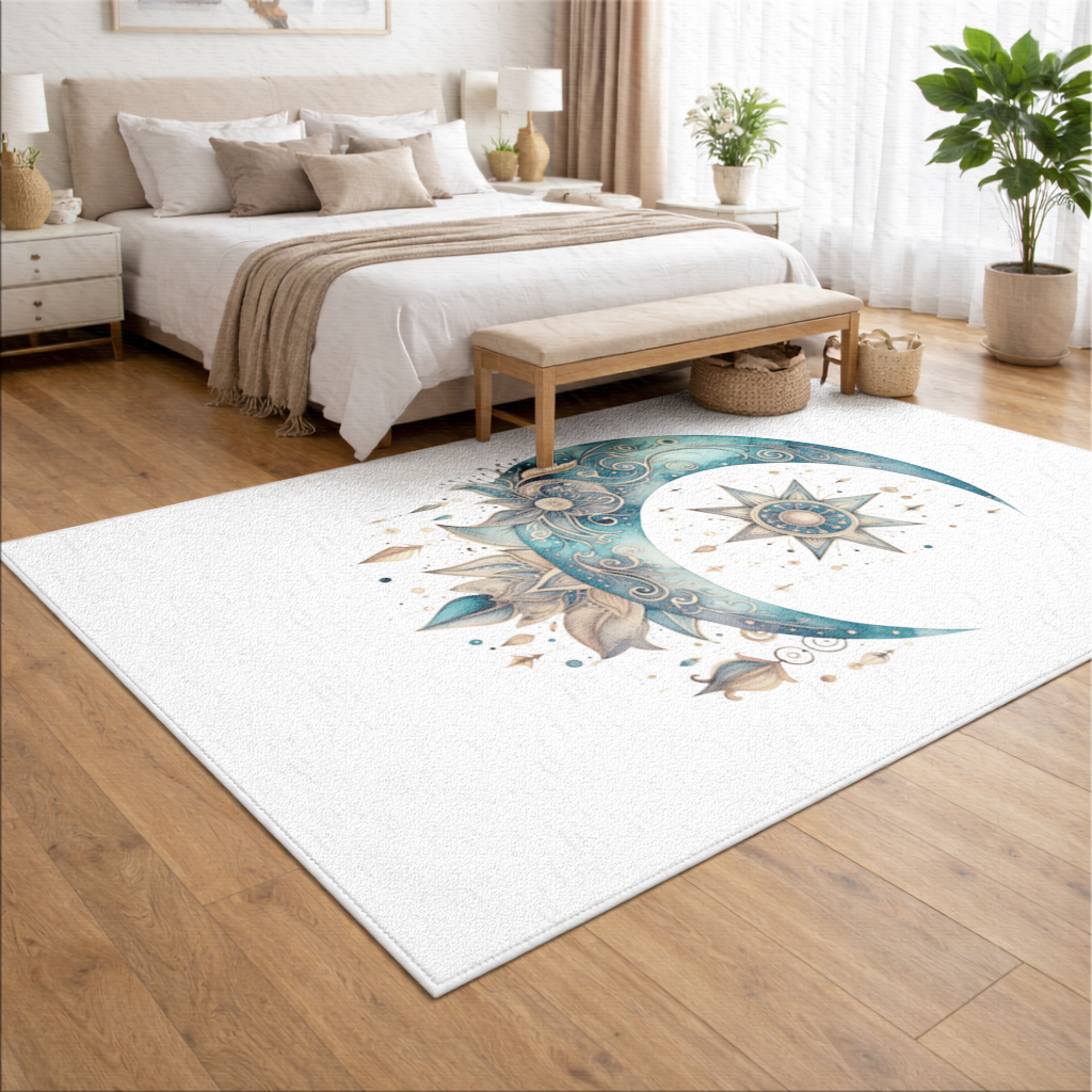 Boho Celestial Sun and Moon Living room carpet