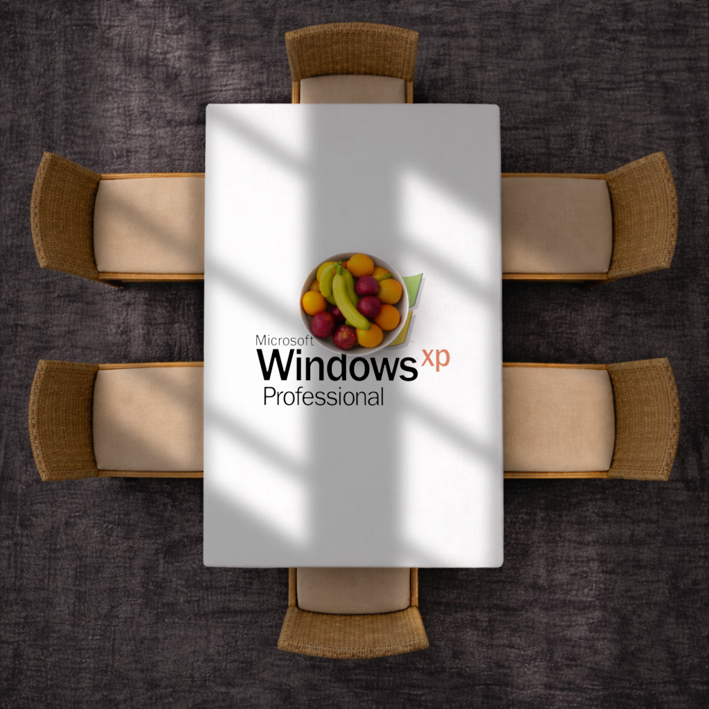 Digital Nostalgia Windows XP Iconic Logo Rectangular Tablecloth