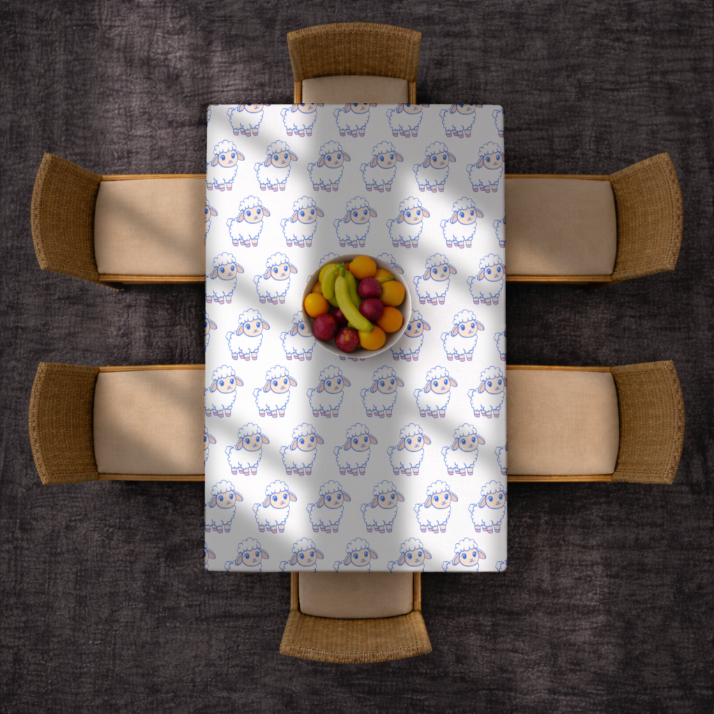Cute Kawaii Lamb Rectangular Tablecloth