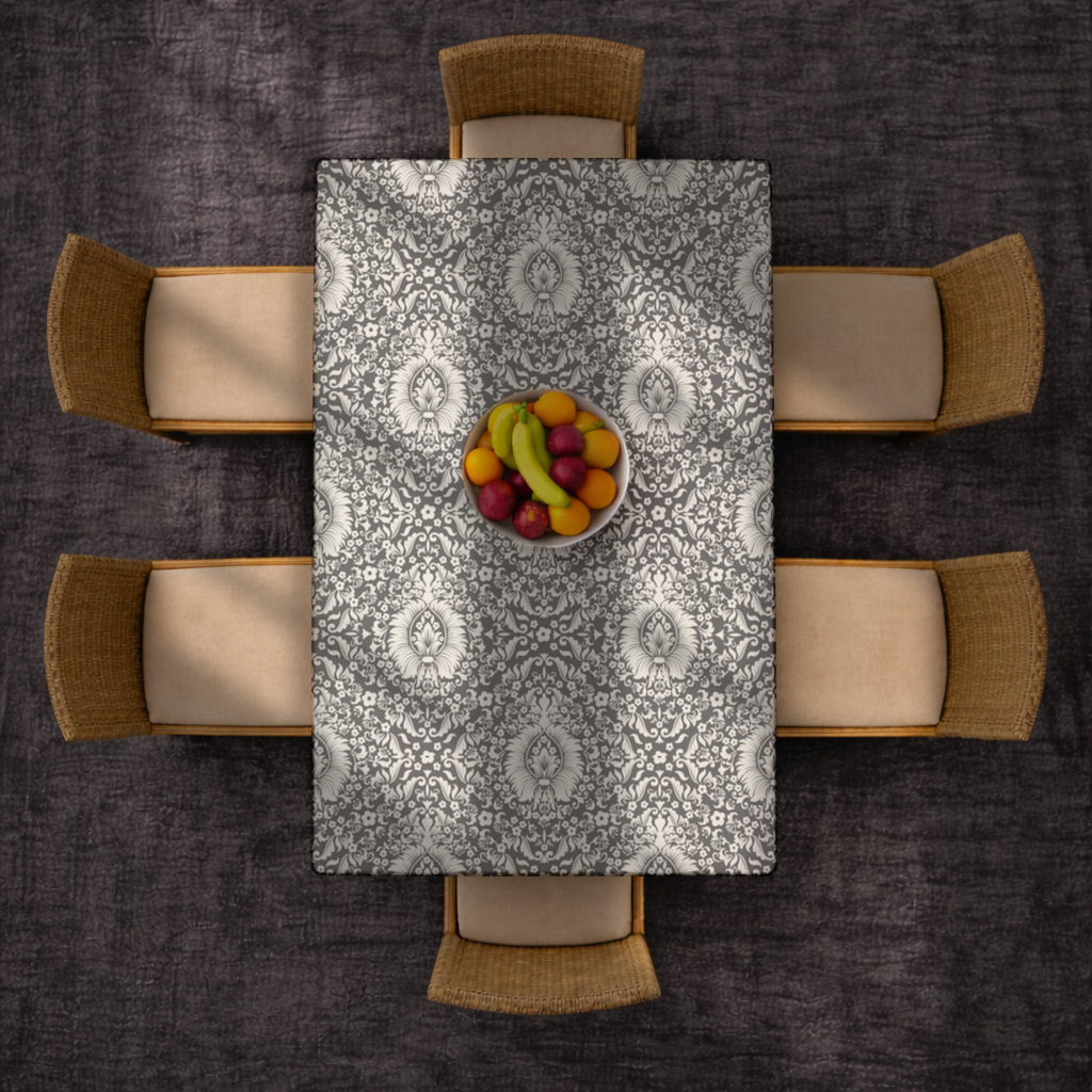 Classic Vintage Damask Floral Pattern Rectangular Tablecloth