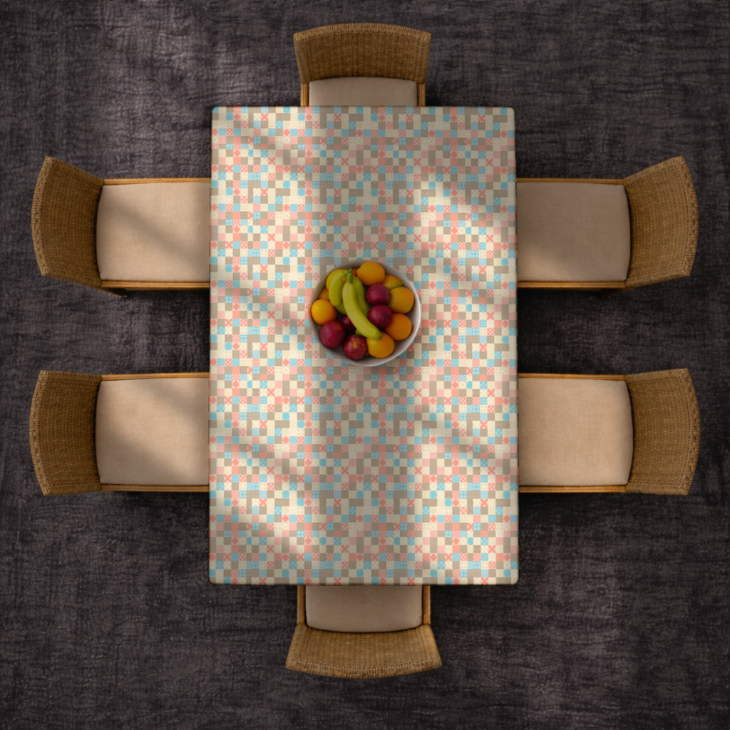 Colorful Modern Geometric Square Pattern Rectangular Tablecloth