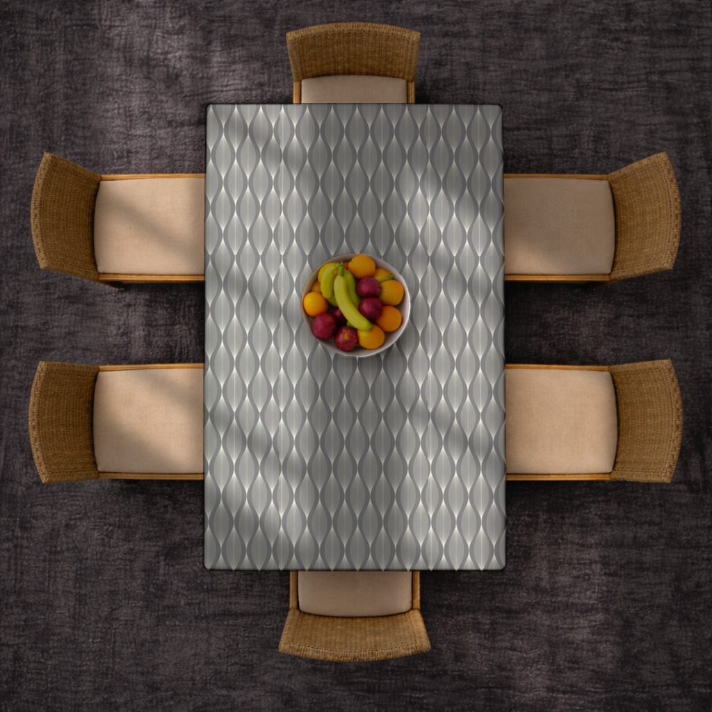 Art Deco Geometric Wavy Pattern Rectangular Tablecloth