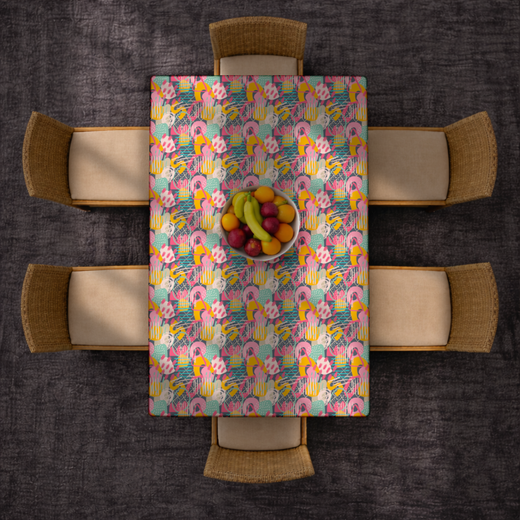 Abstract Geometric Doodle Rectangular Tablecloth