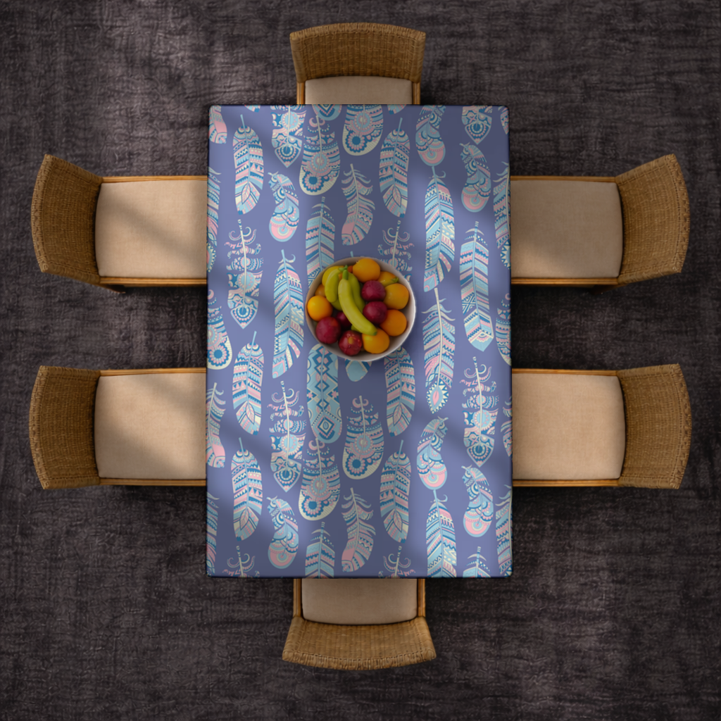 Boho Tribal Feather Rectangular Tablecloth
