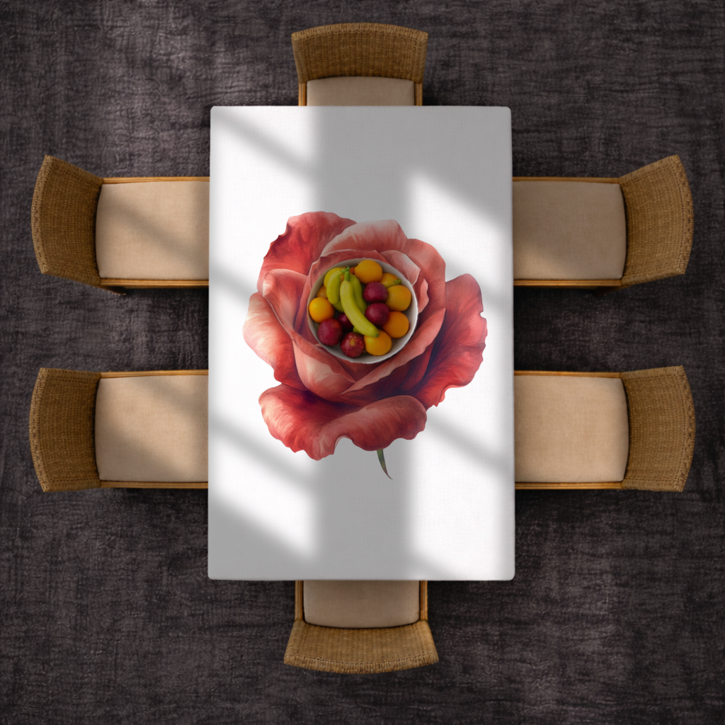 Crimson Red Rose Rectangular Tablecloth