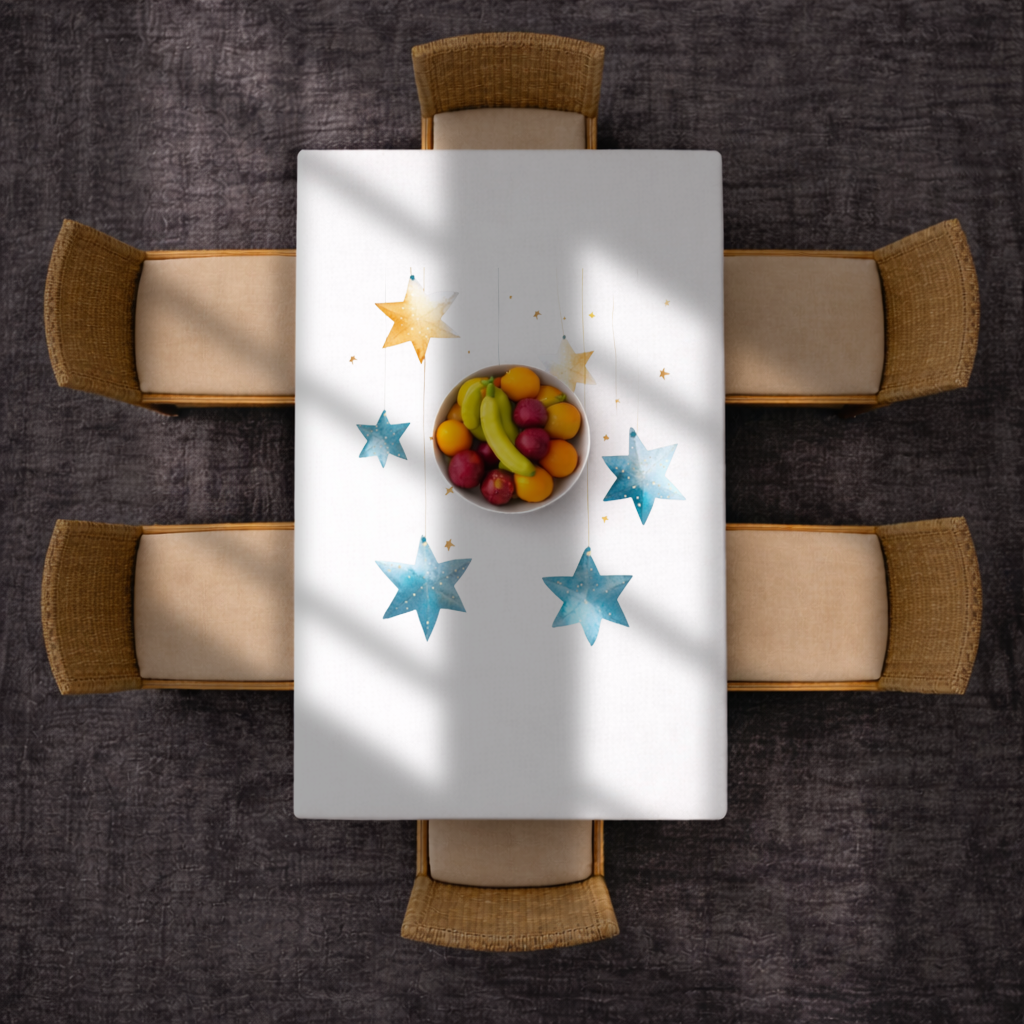 Watercolor Hanging Stars Rectangular Tablecloth
