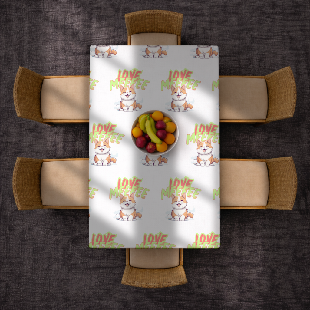 Cute Orange Cat Love Me Rectangular Tablecloth