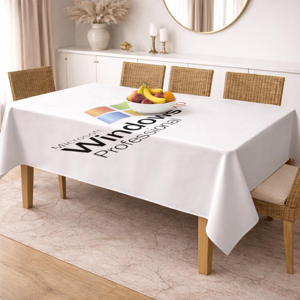 Digital Nostalgia Windows XP Iconic Logo Rectangular Tablecloth