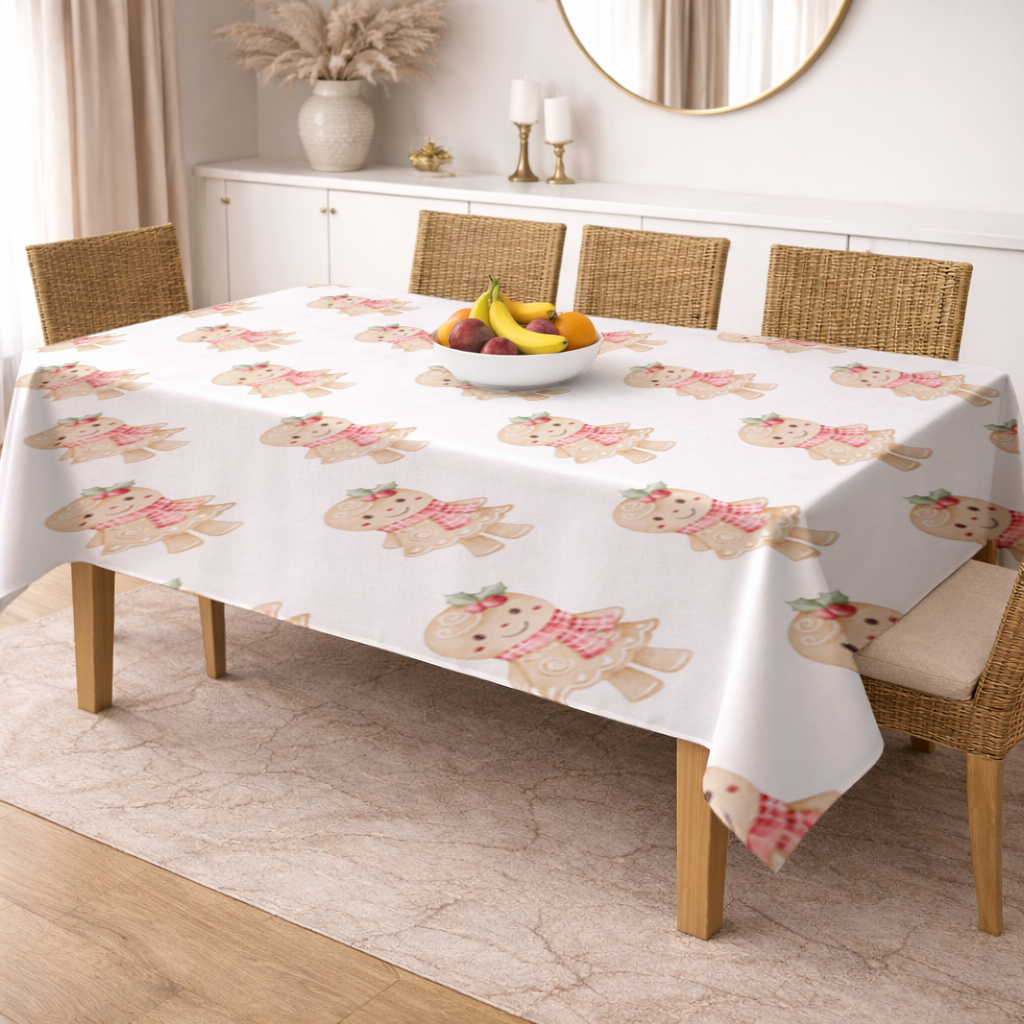 Cute Gingerbread Cookie Character Rectangular Tablecloth