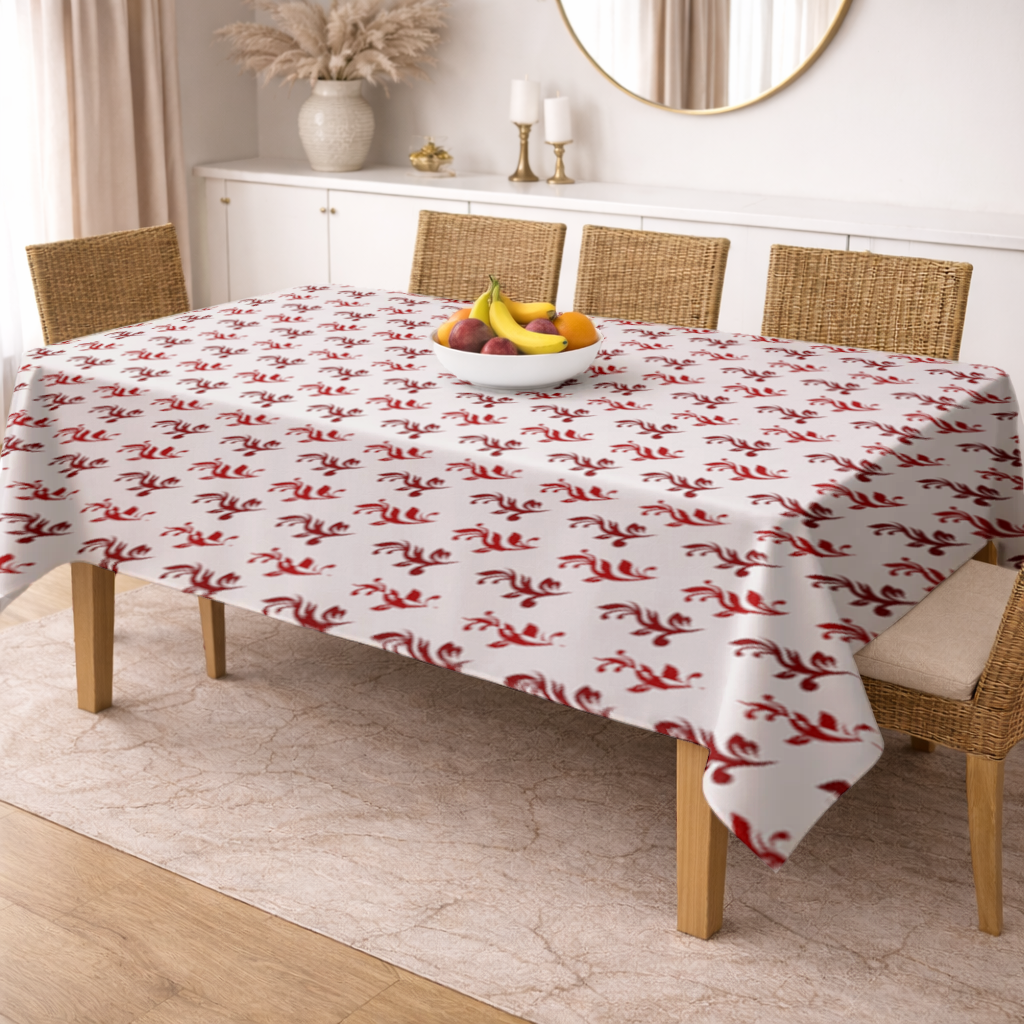 Burgundy Baroque Swirls Rectangular Tablecloth